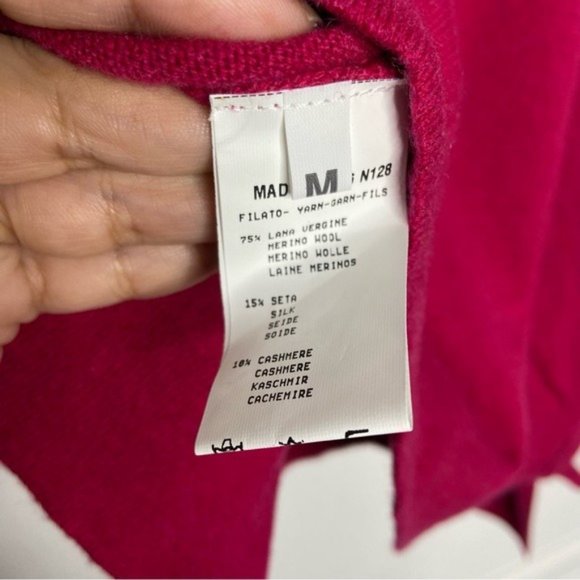 Fabiana Filippi Hot Pink Cashmere Wool & Silk Sleeveless Sweater Top Size M - Picture 4 of 7